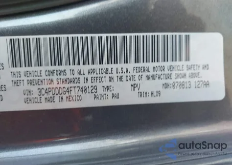 2015 Dodge Journey Limited from USA, damaged, VIN 3C4PDDDG4FT740129